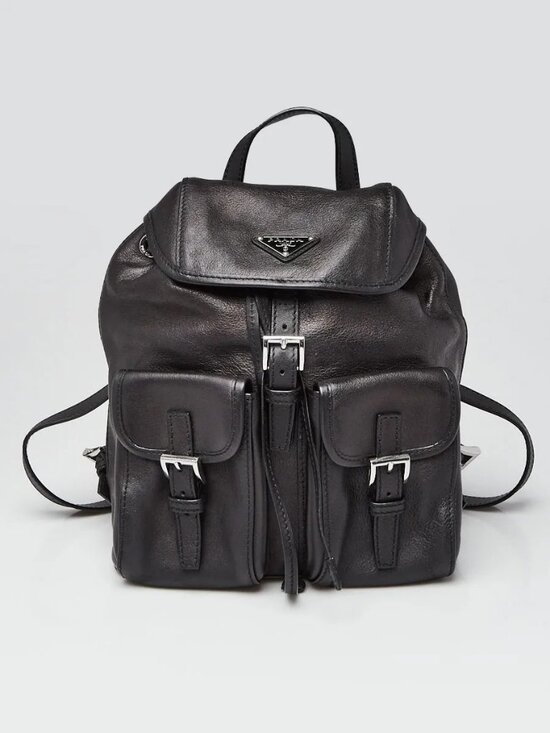 Prada Black Leather Medium Backpack Bag main image 4